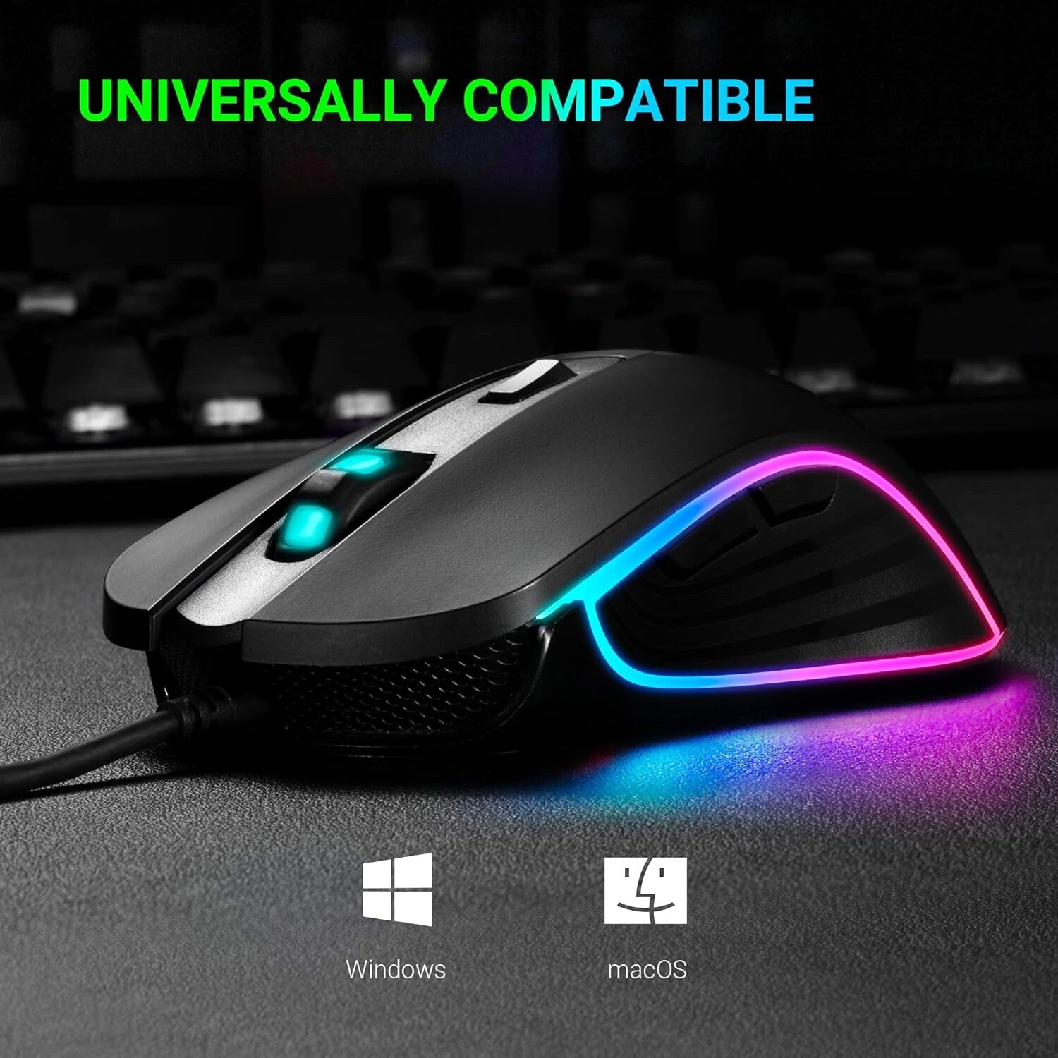 Abkoncore Astra M30 USB Wired Gaming Computer Mouse Max 3500 DPI 8 Button-A1