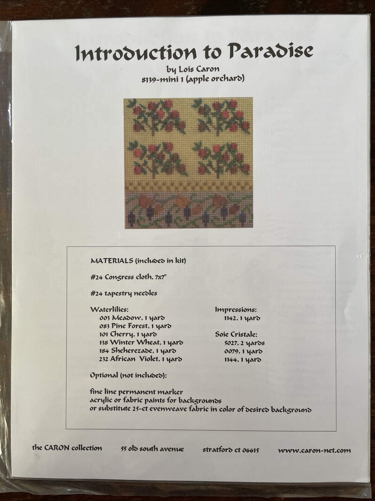 The Caron Collection Mini Apple Orchard Needlework Pattern by Lois Caron Kit