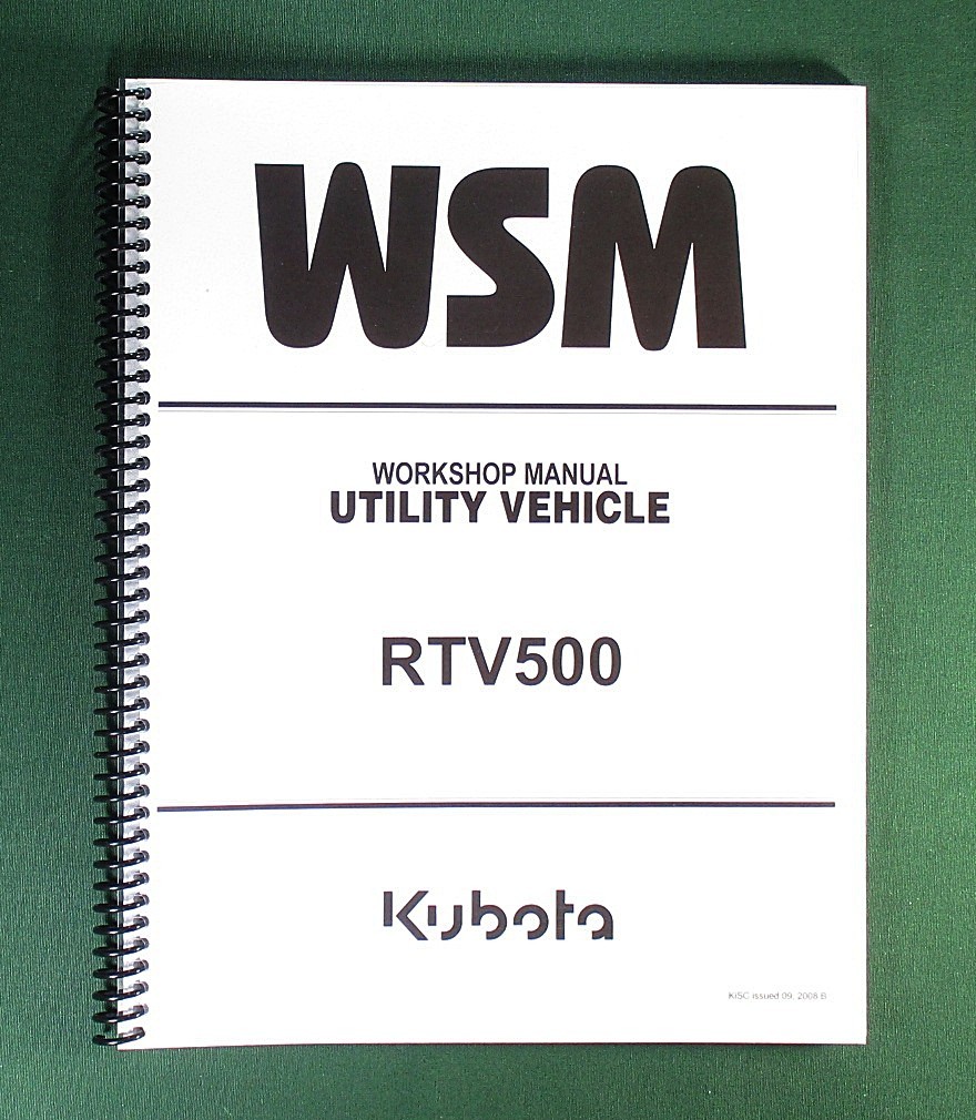 Kubota RTV500 Workshop Manual: Full Color & Protective Covers!