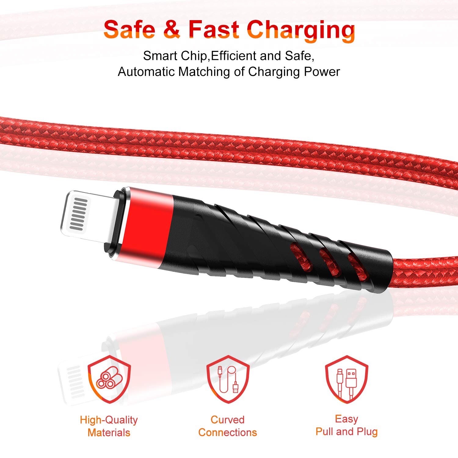 3 Pack Fast Charger USB Cable For iPhone 6 7 8Plus iPhone XR Xs Max 11 12 13 Pro