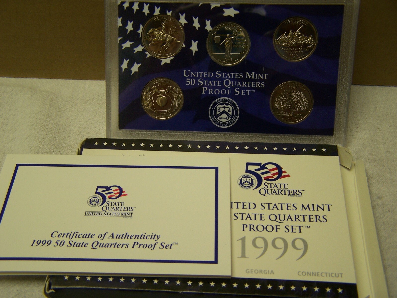 (1) 1999 United States Mint Quarter Proof Set in Original Box coa