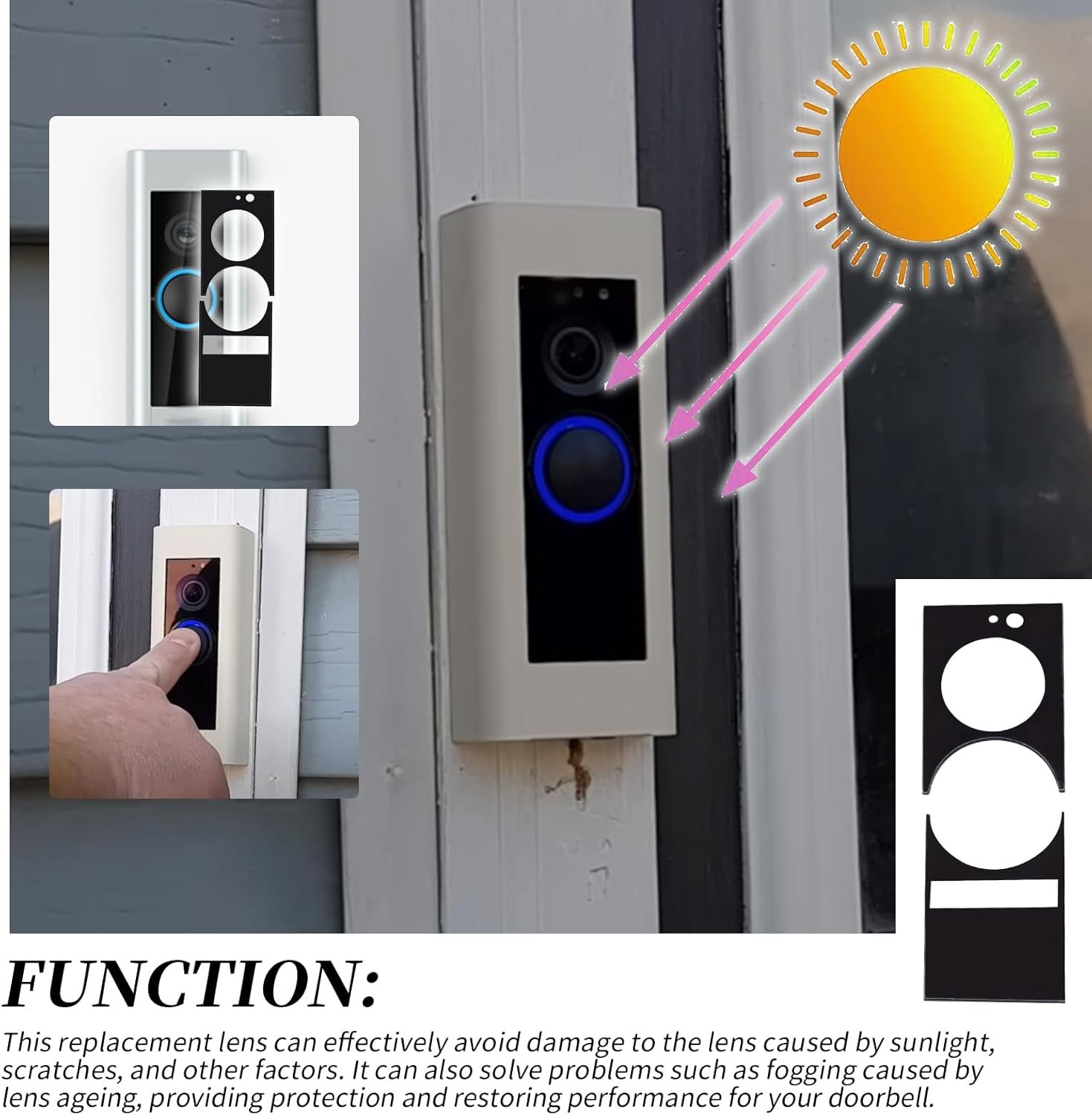 Replace Lens Screen Protector Fits Ring Doorbell Pro,Not For Ring Doorbell Pro 2