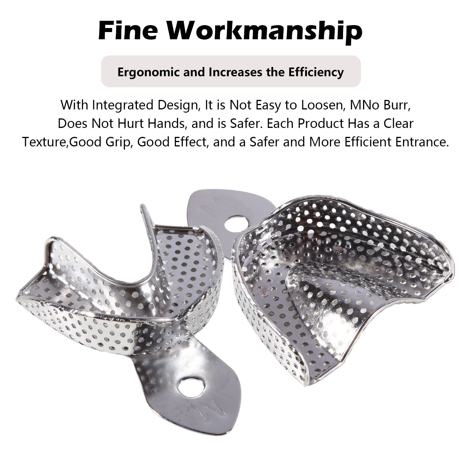 DENTAL STAINLESS STEEL IMPRESSION TRAYS AUTOCLAVABLE SET OF 6 sk