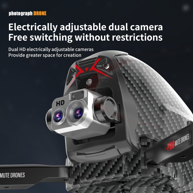 cs26 Drone with Screen Remote Control, Electric Adjustment Dual Camera, Optical