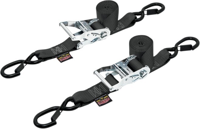 Powertye 1.5" Ratchet w/Safety Latch Hooks Black (30572-S)