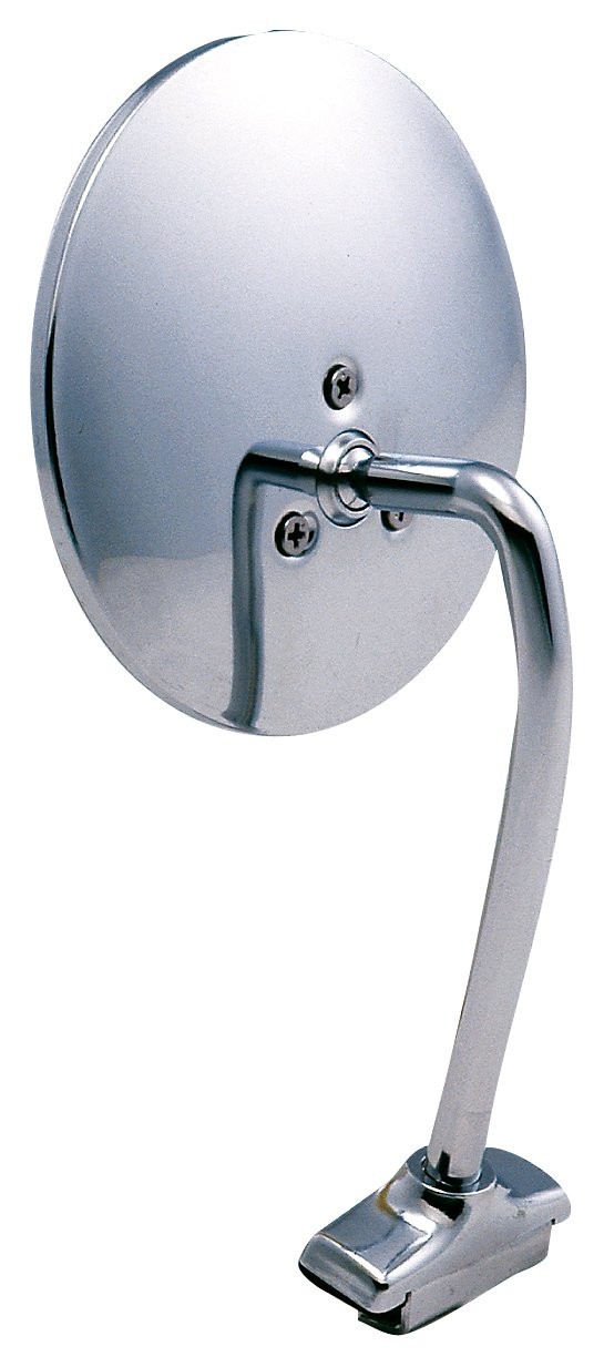 Universal Fit 4.38" Glass Chrome Door Mount Mirror for Cars