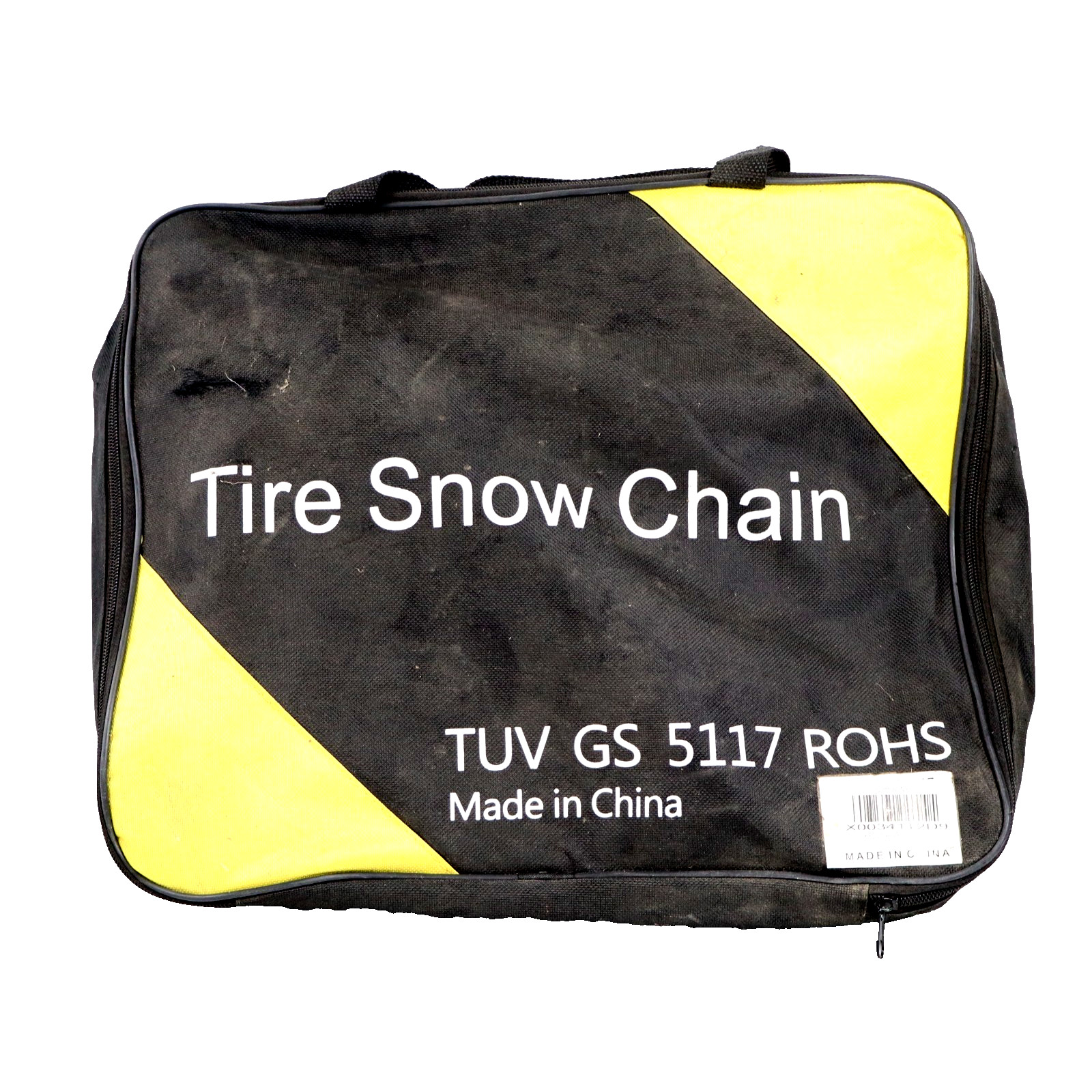 6 PC Universal Snow Tire Chains Anti-Skid NO GLOVES OR  SNOW SHOVEL BAG TATTERED