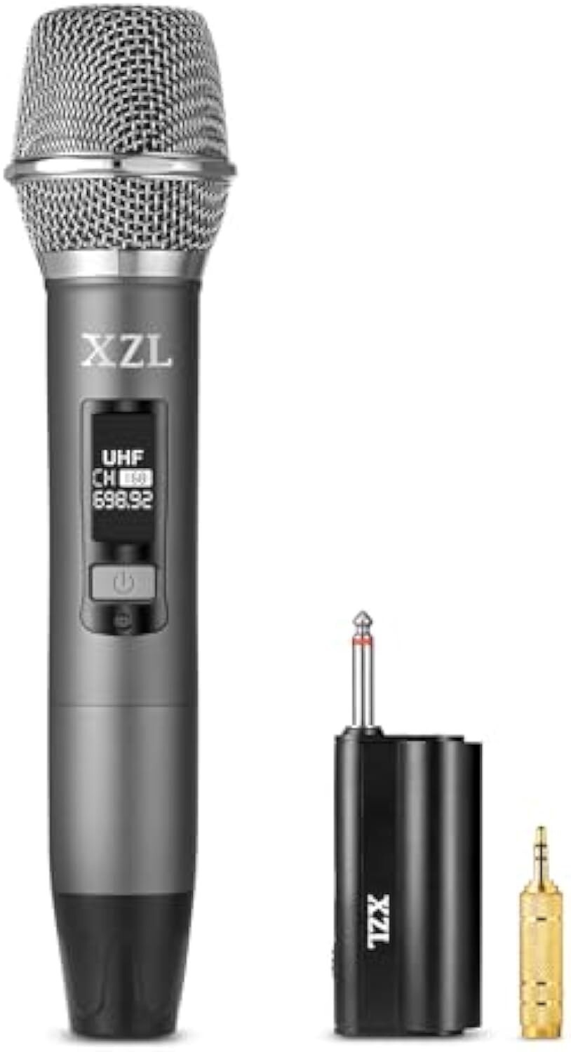 Gray Professional Wireless Microphone for Karaoke & Singing