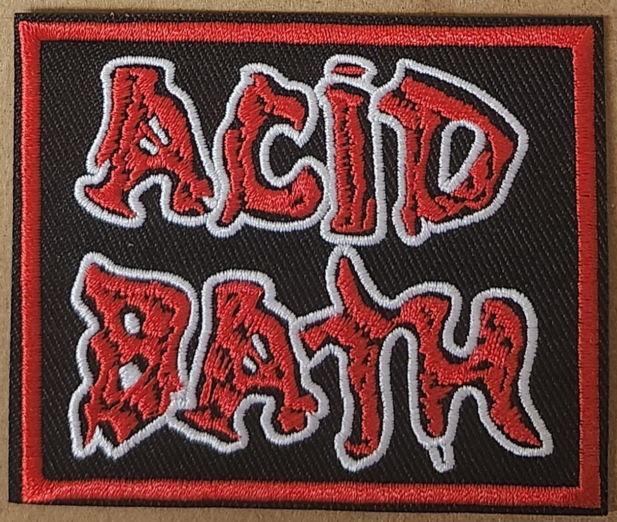 Acid Bath embroidered Iron on patch