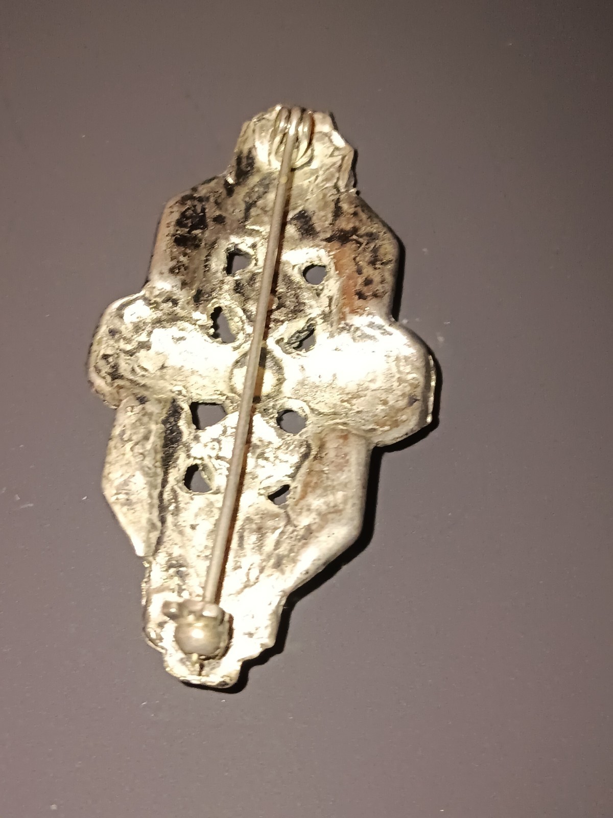 vintage silberson markasit schwarzer onyz brooche