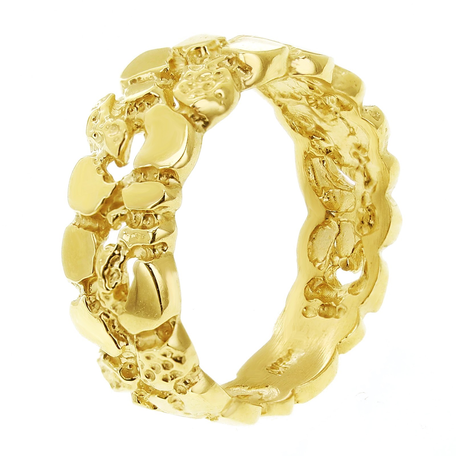 14k Yellow Gold Solid Nugget Ring Band Size 12 - 9mm 8.5 grams