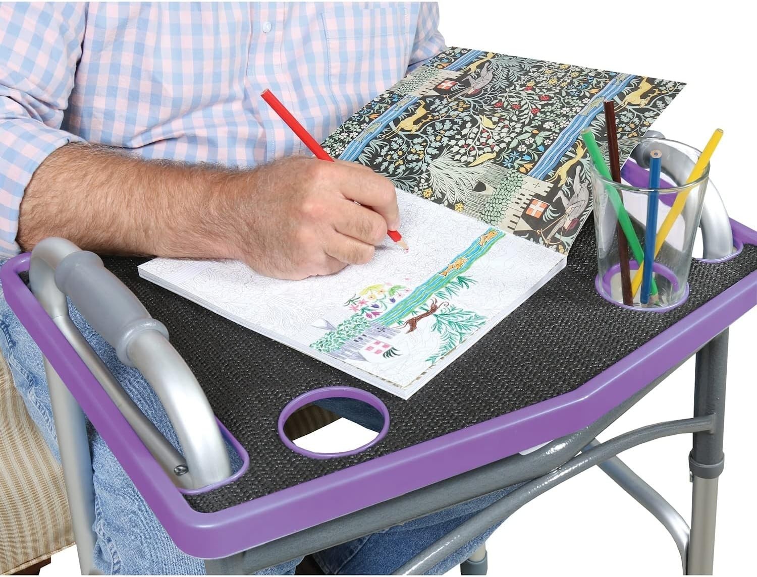 Versatile Non-Slip Walker Tray Table - Convenient Dining and Crafting Solution