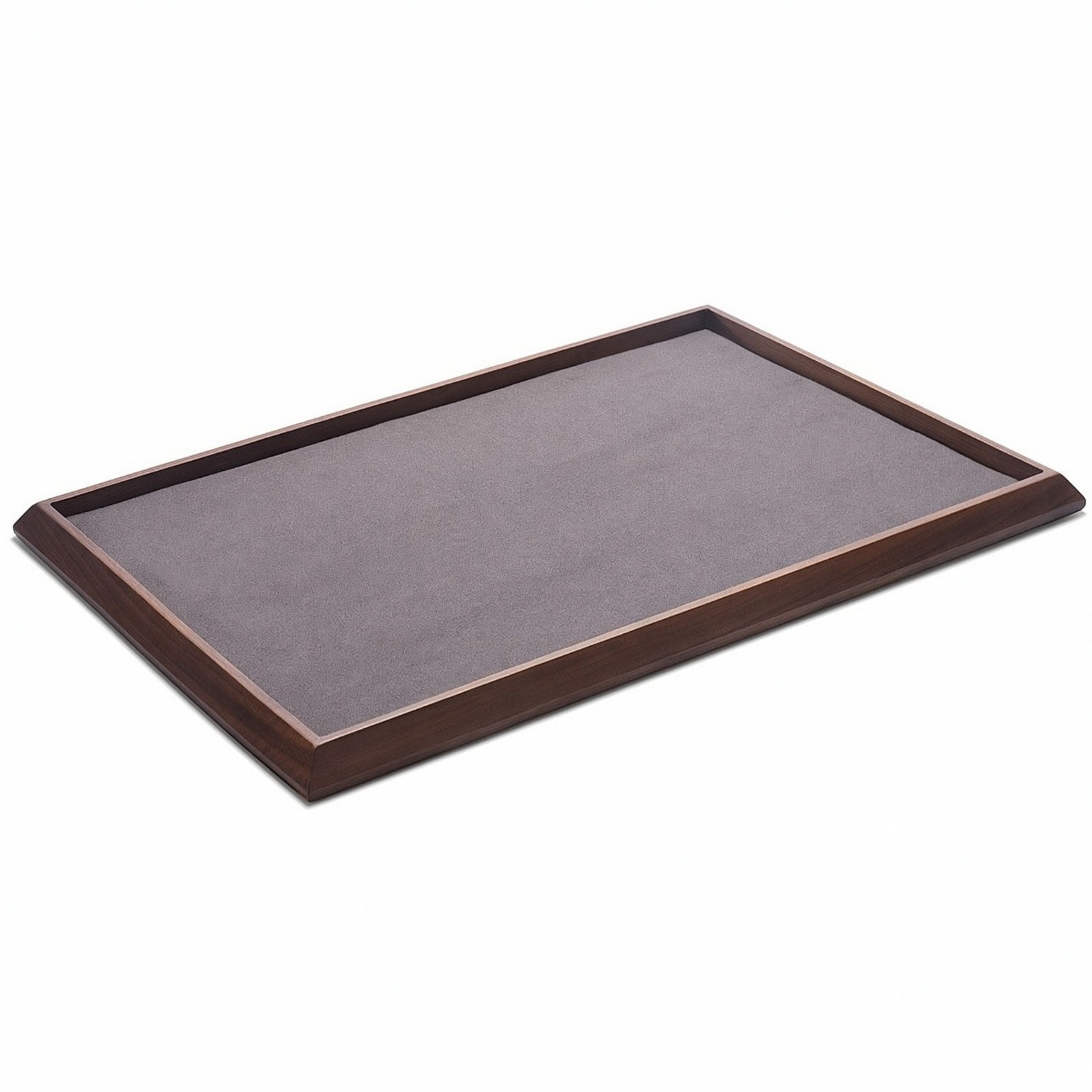 Wooden Jewelry Tray Shallow Jewelry Tray with Felt Cushioned Lining Open-Design