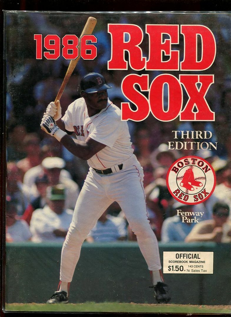 Baseball Program Boston Red Sox 1986 8/16 Detroit Tigers 21 Hits Fenway Park