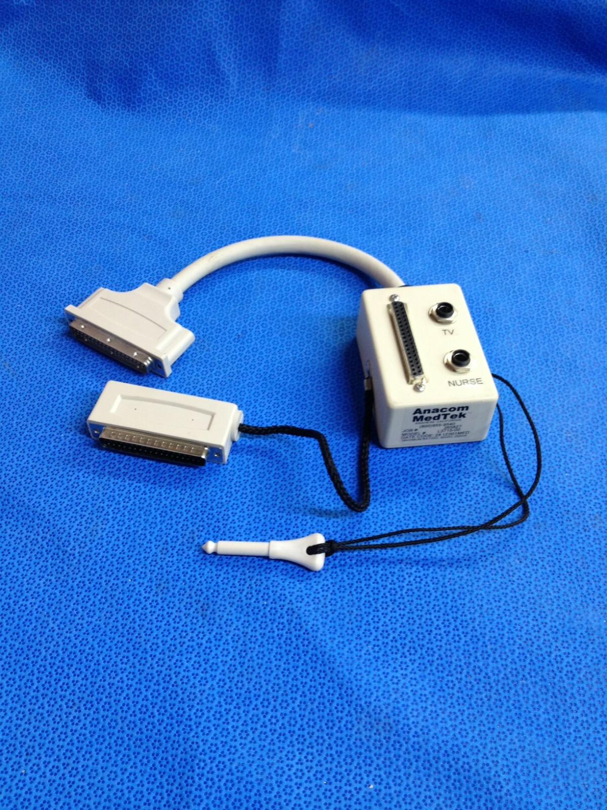Anacom Medtek L3715-00 Box Adaptor, Hill Rom 37 Pin Male, 37 Pin Female Dual 1/4