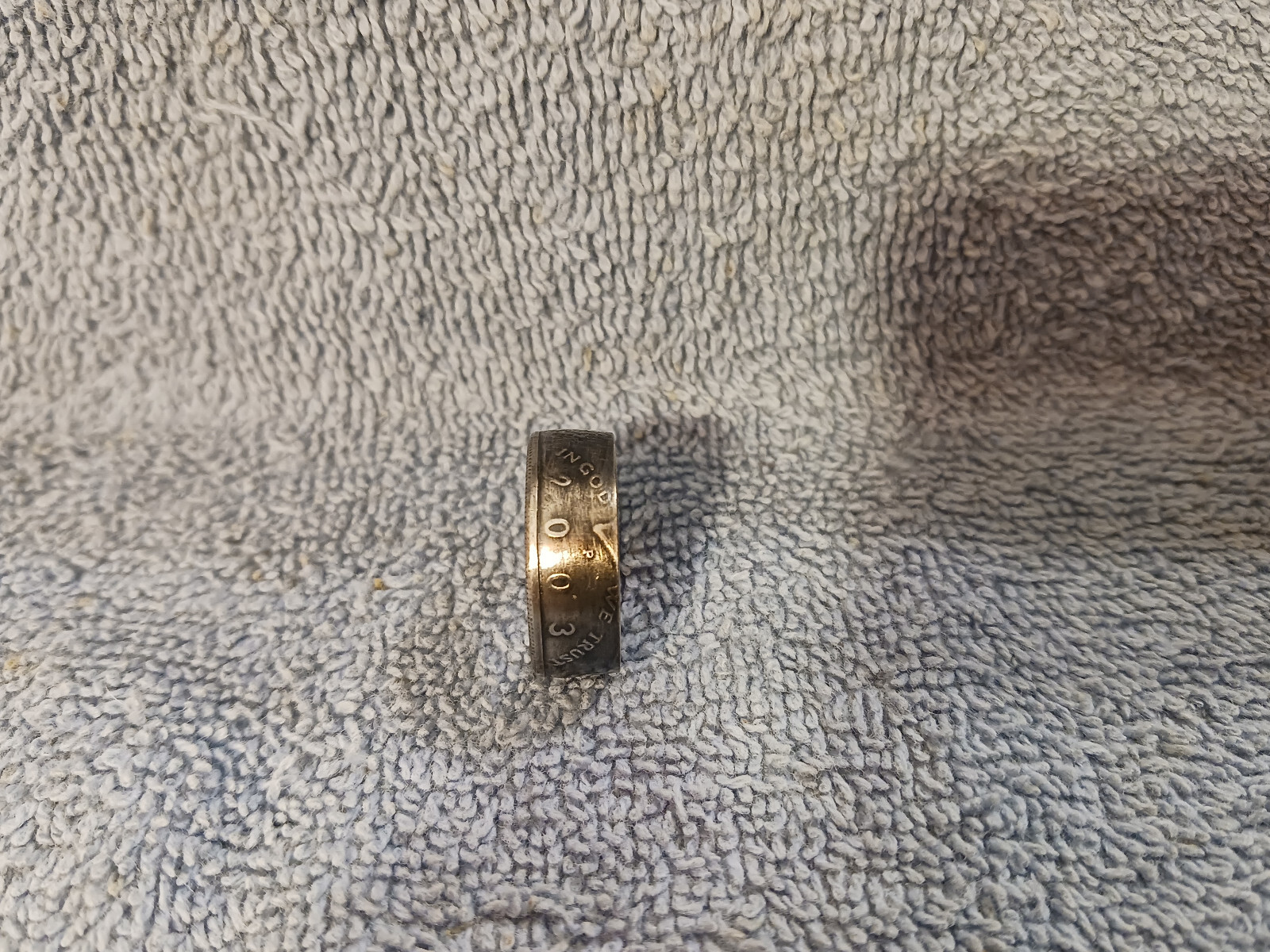 2003 Kennedy Half Dollars size 9 coin ring handmade mixed metals