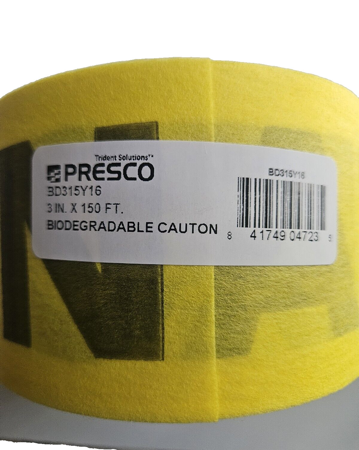 Presco 3" x 150' YELLOW BIODEGRADABLE CAUTION TAPE SAFETY BD315Y16 FREE SHIPPING