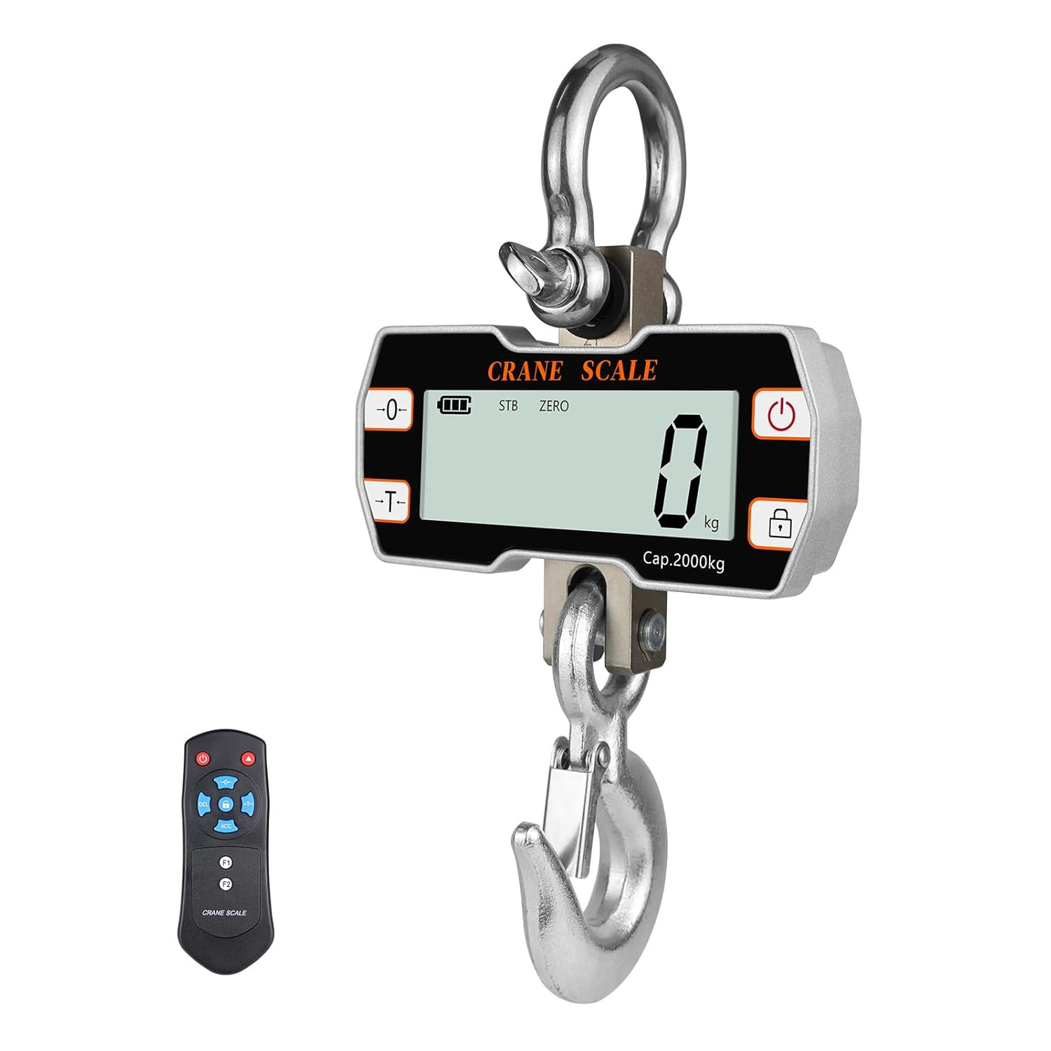 2000Kg 4400Lb Crane Scale, 2 Ton Digital Hanging Scale with Remote, Industrial H