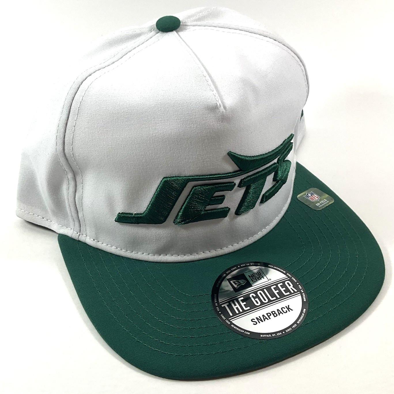 New Era New York Jets Exclusive White Green "THE GOLFER" Snapback Hat Cap