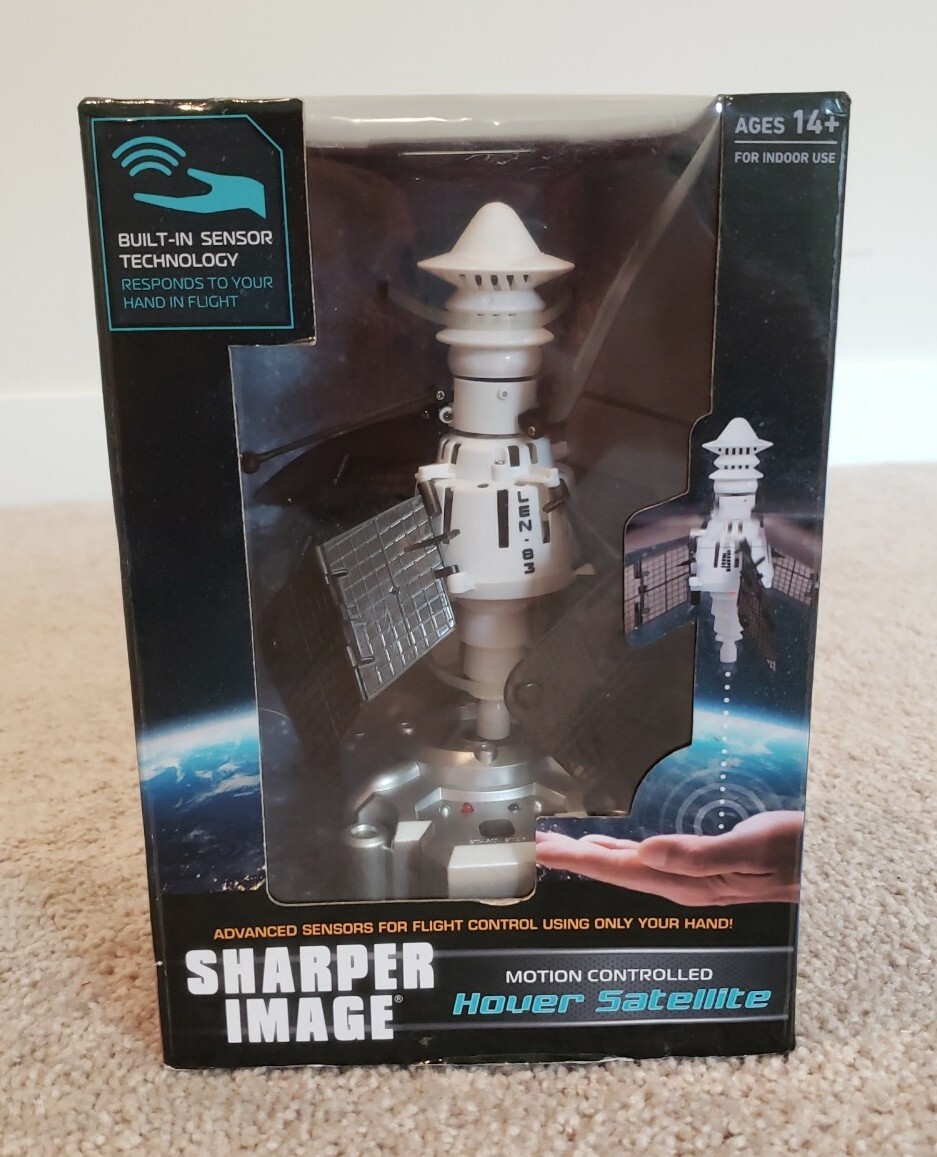 NEW - Sharper Image -Hand Motion Controlled Hover Satellite Space Toy Battery