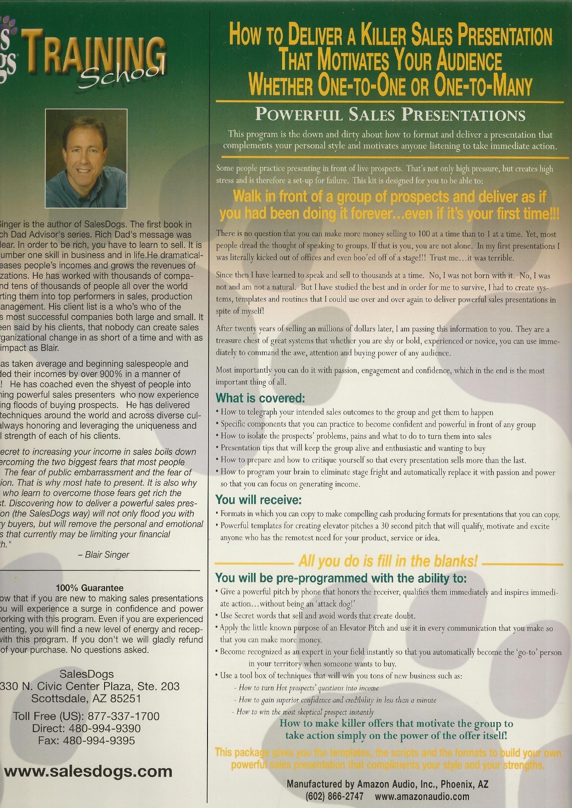 Blair Singer – Powerful Sales Presentations – Audio Program