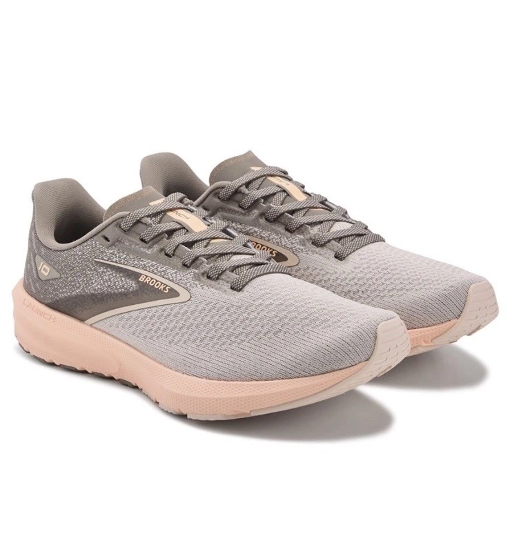 Brooks  Launch 10 Grey Pale Peach Womens Reflective Size 11 B Width