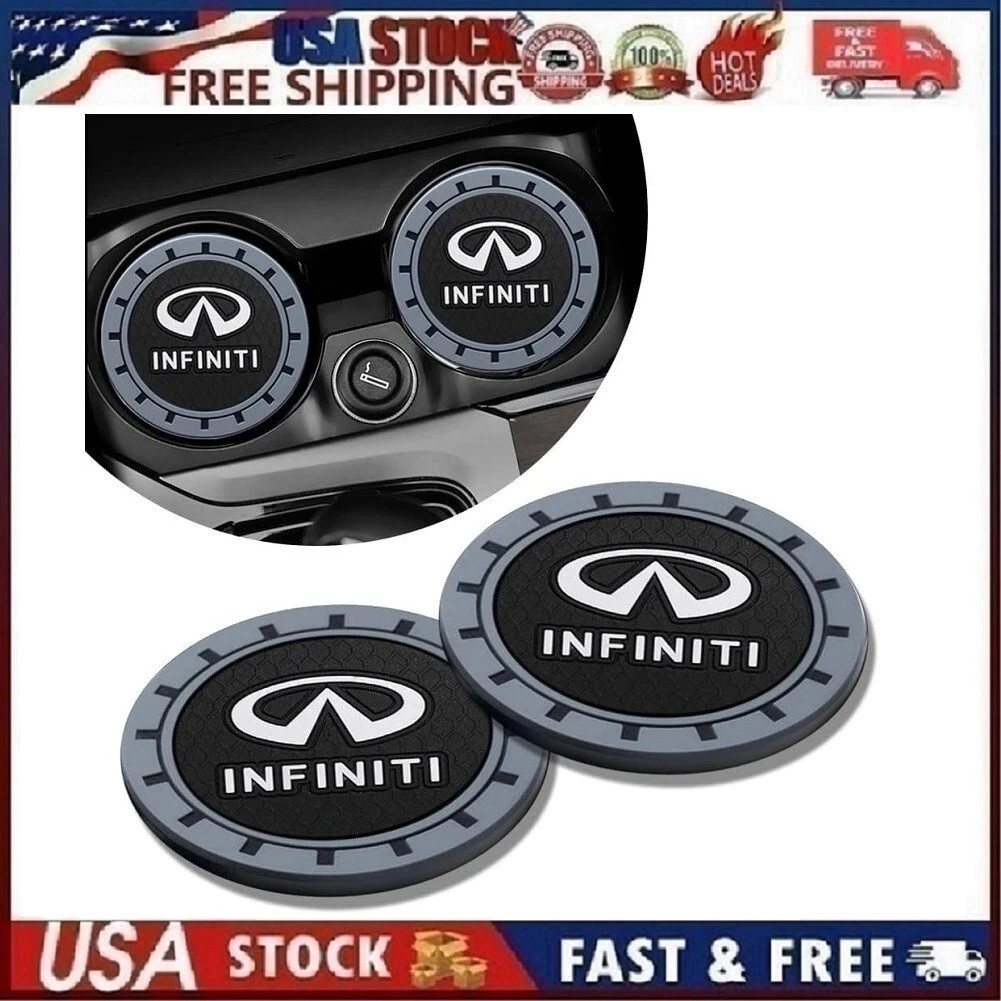 2 pk Cup Mat Car Drink Holder Insert Silicone Coaster Set for Infinity Style 4