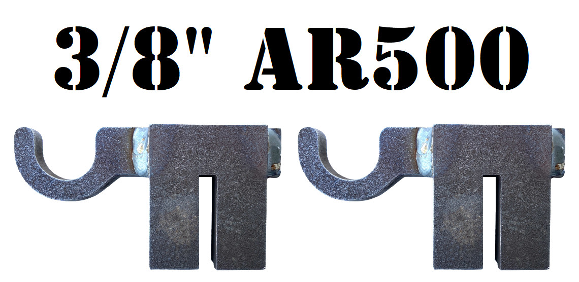 2pc 3/8" AR500 Hardened Steel Shooting Target T-Post Hook - Metal Range Stand