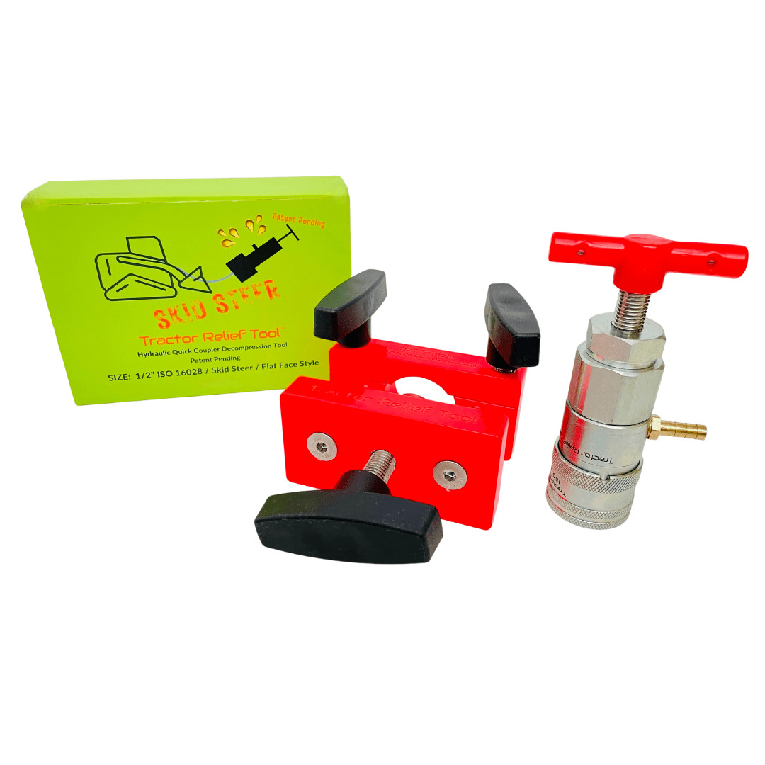 1/2" 16028 Flat Face Skid Steer MALE and FEMALE Hydraulic Pressure Relief Tools