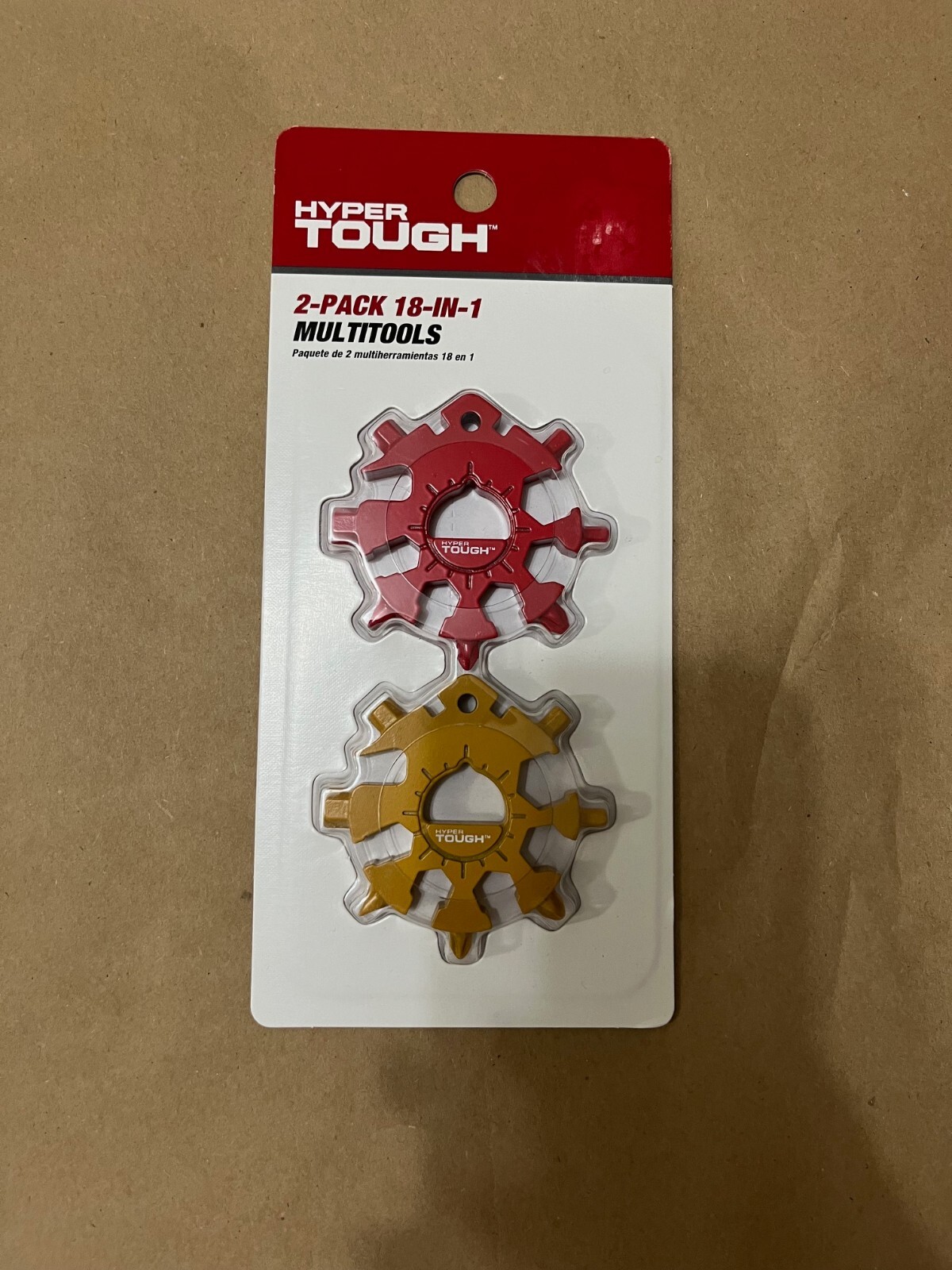 Hyper Tough 2-Pack 18-in-1 Snowflake Shape Multitool, Red and Yellow, Model 4219