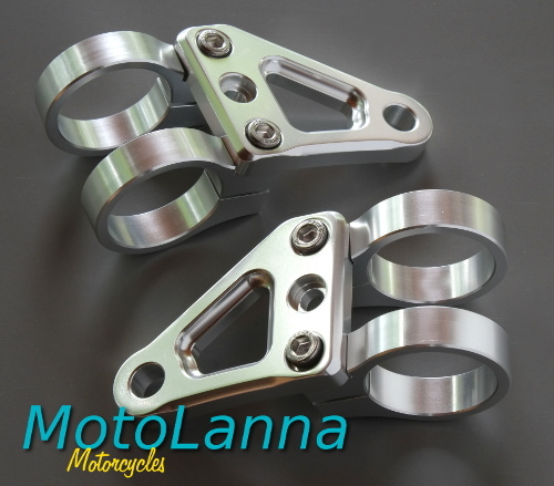 Billet CNC Headlight Brackets Slv 36mm KZ-550 750 Yamaha SRX XV-750 XT500 Type 3