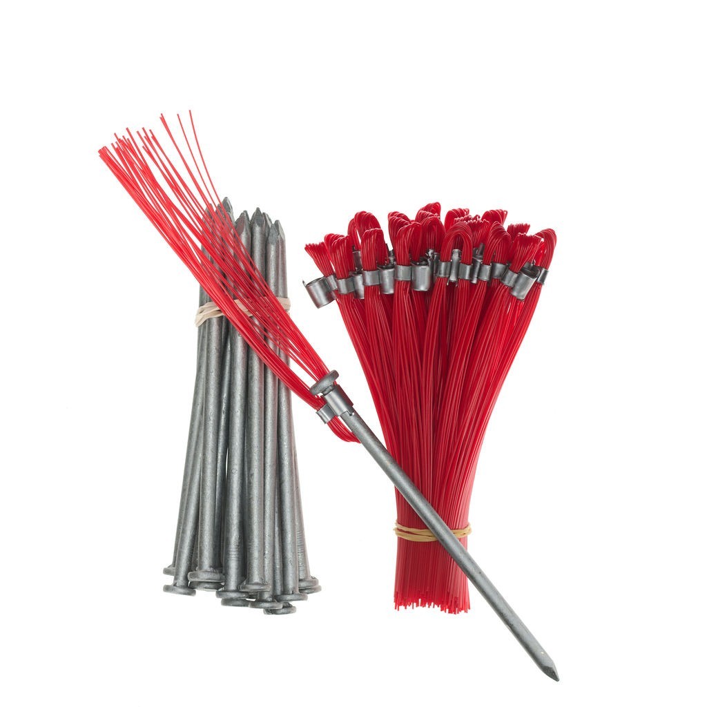 Trail Chasers Red 6 Inch Ground Markers Heavy Duty Survey, Landscaping 25-Ct