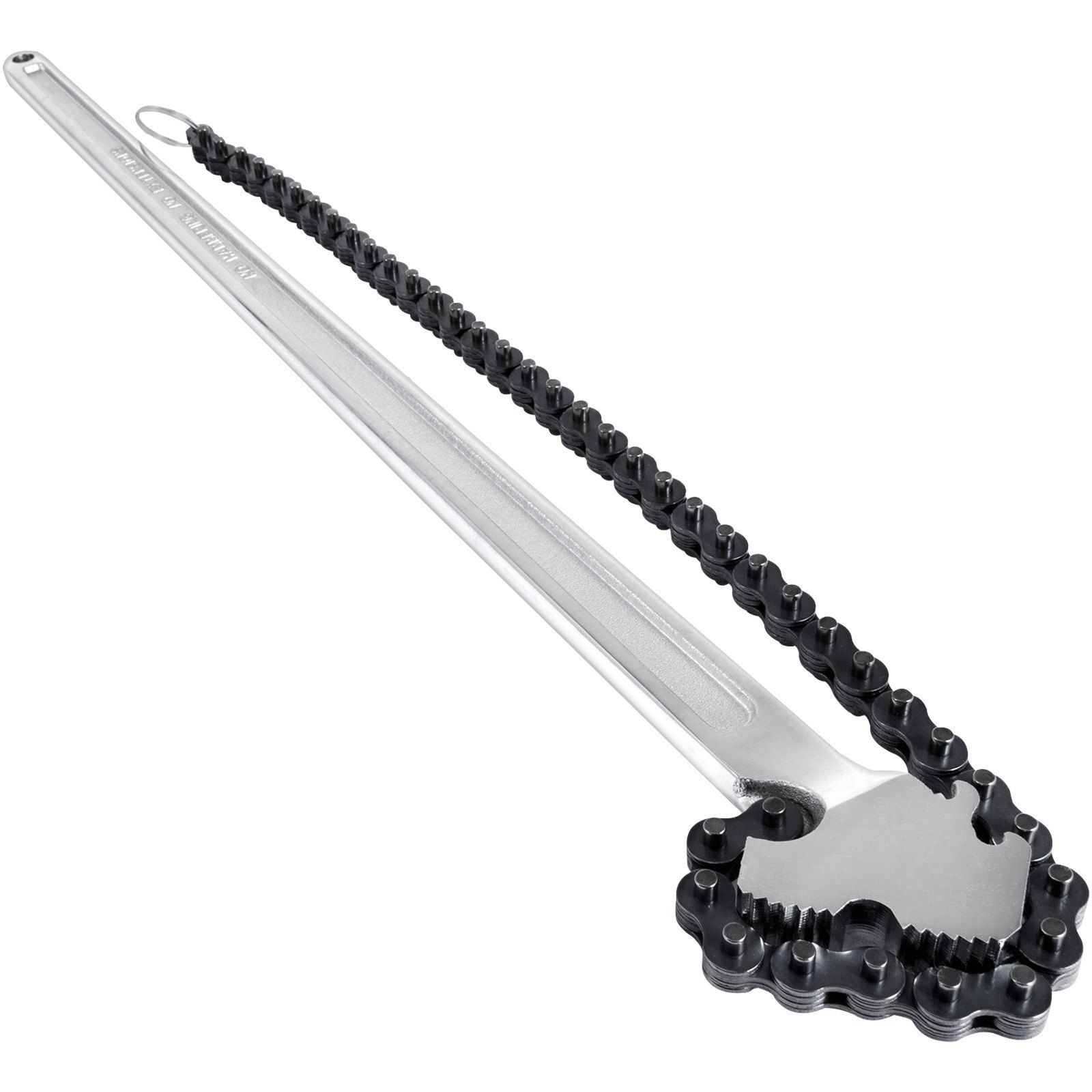 24" Chain Wrench Heavy Duty Carbon Steel Pipe Filter Wrench 6.7" Capacity