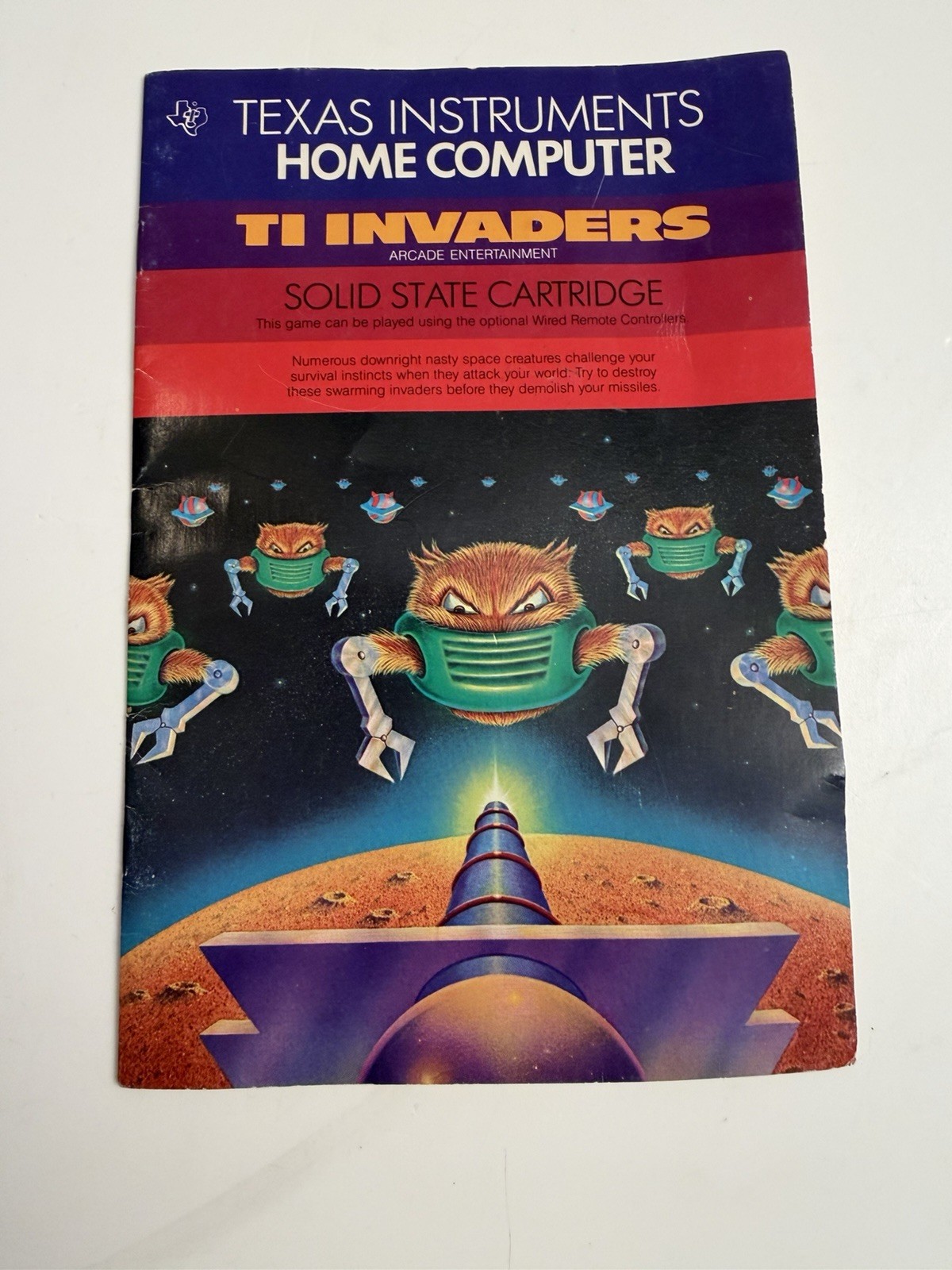 VINTAGE - TI-99 TI Invaders - Texas Instruments Home Computer - Manual Only