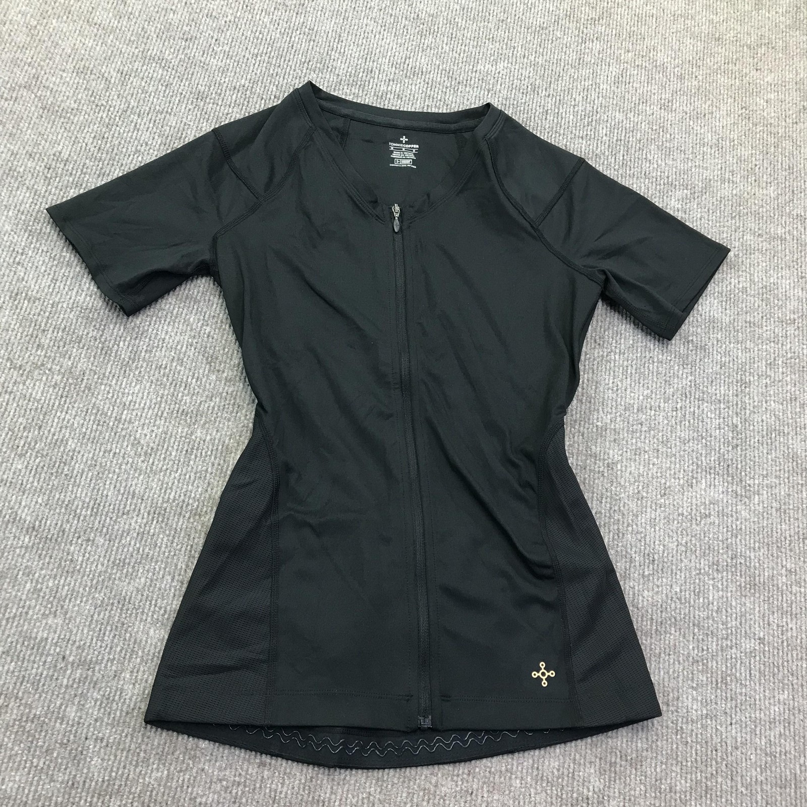 Tommie Copper Womens Back Support Compression Shirt Top Black Size Medium M