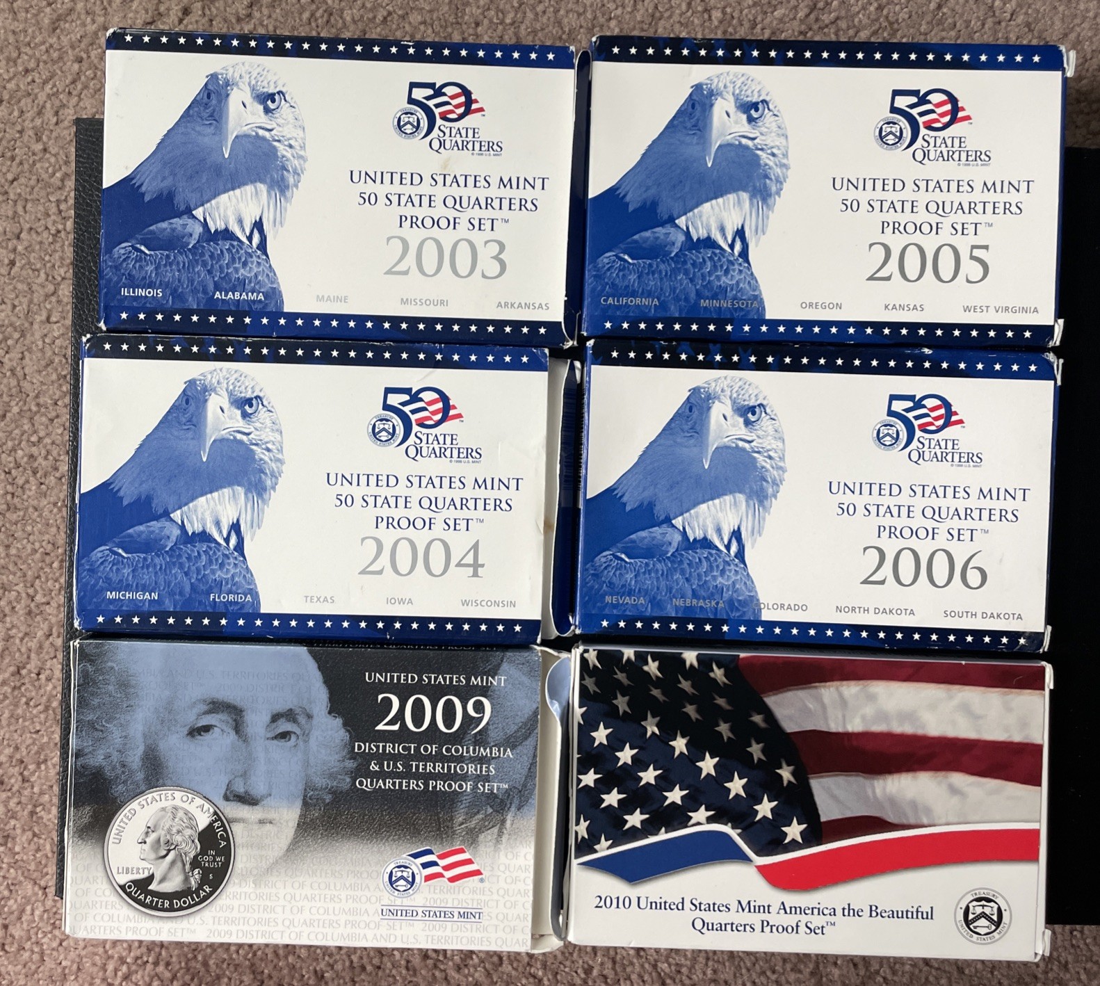 Quarter Proof Sets 50 States 2003-2006 D.C. U S Territories National Parks