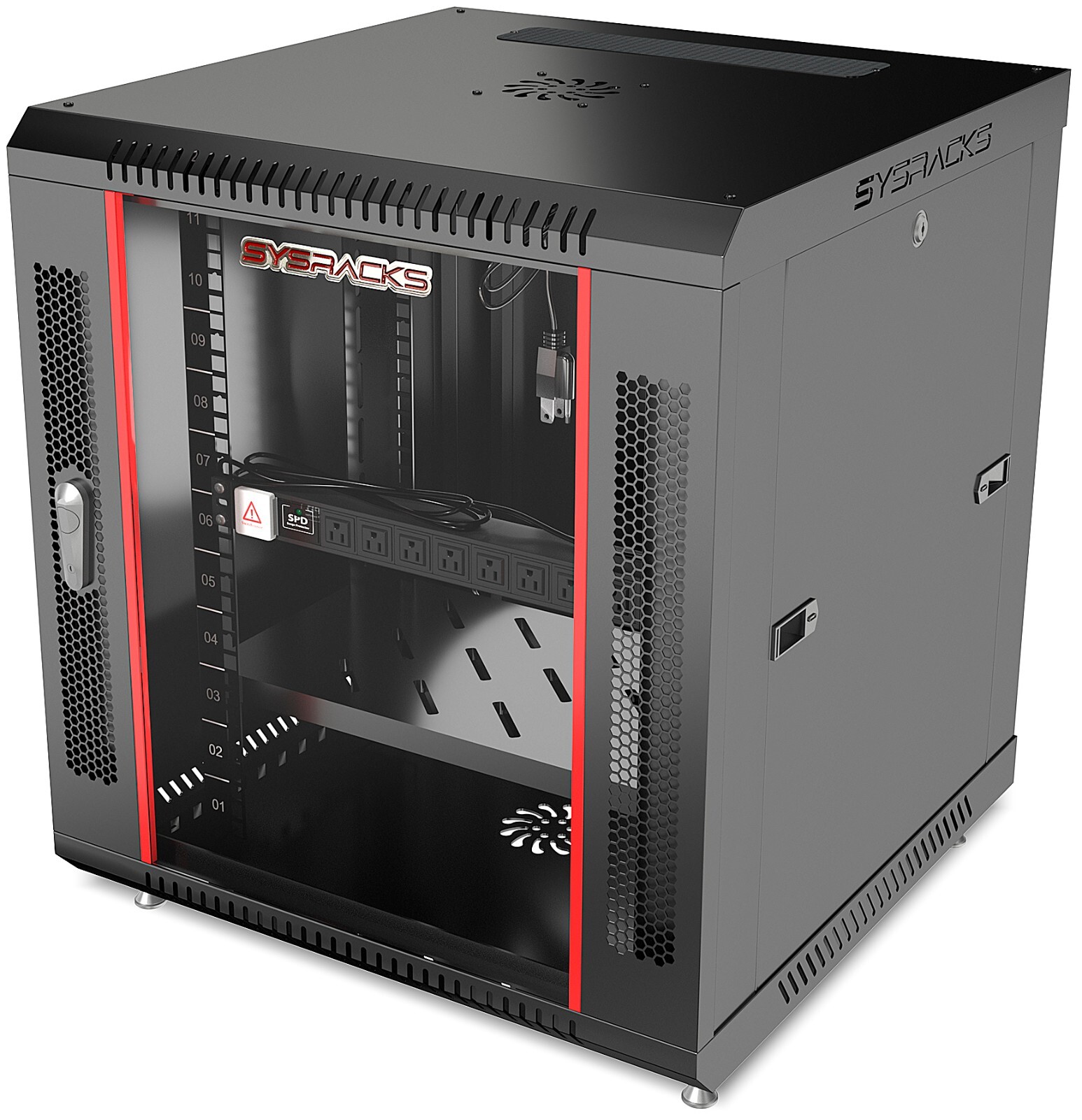12U Wall Mount Server Rack Locking Network Cabinet Box Data Enclosure 18” Depth