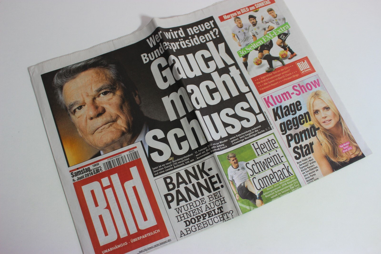 Bildzeitung 04/06/2016 June 4/6/2016 Special Occasion Gift