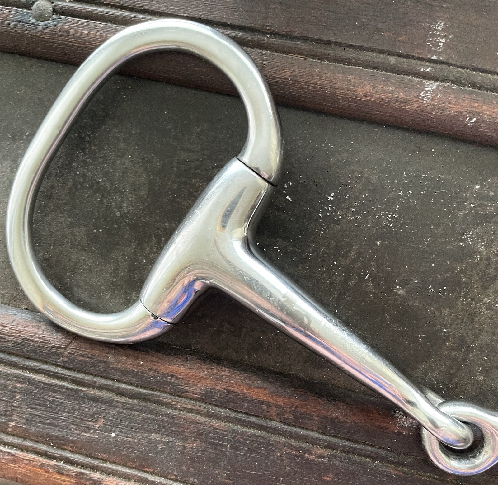 Solid Eggbutt Snaffle 5” excellent condition state line Horse etched on bit