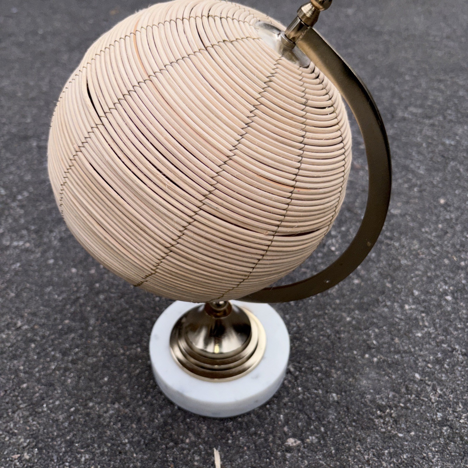 Rattan Globe Decor By Anthropologie 10 inches tall MCM decor