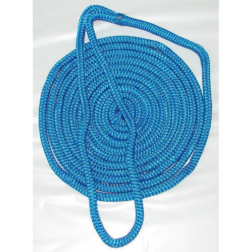 3/8 Inch x 20 Ft Blue Double Braid Nylon Mooring and Docking Line for Boats