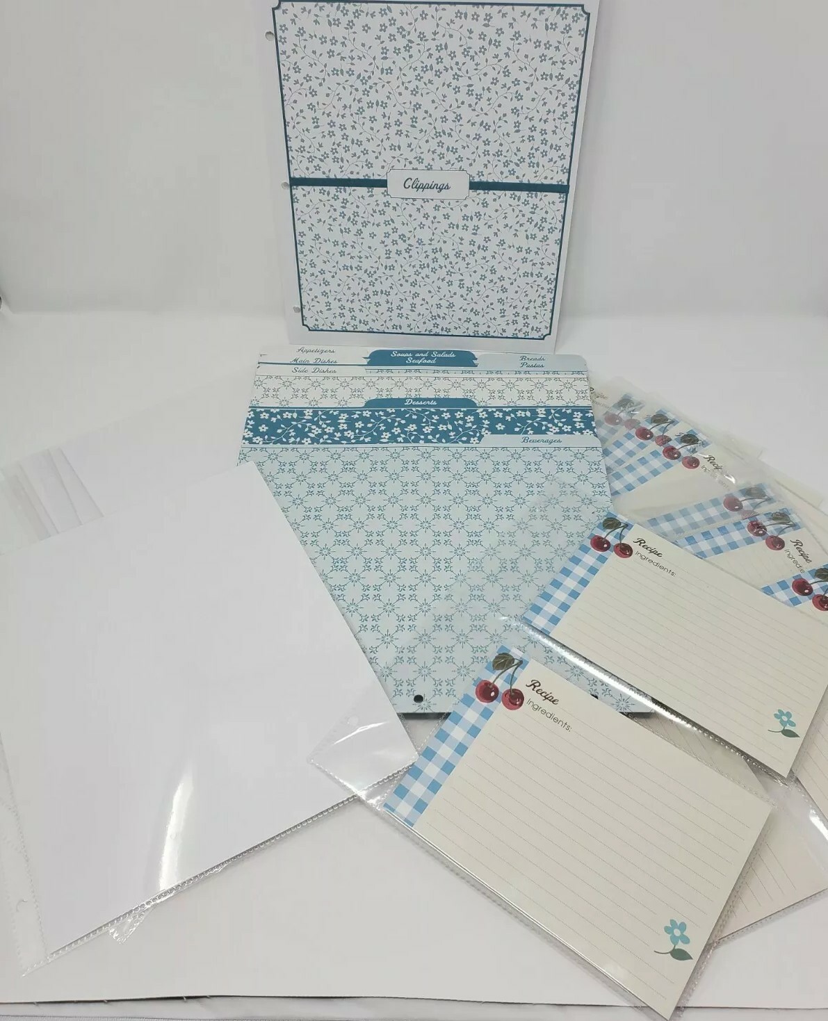 Cherry's Craft Recipe Card Protectors, Sheet Protectors, Dividers and Pouch B06
