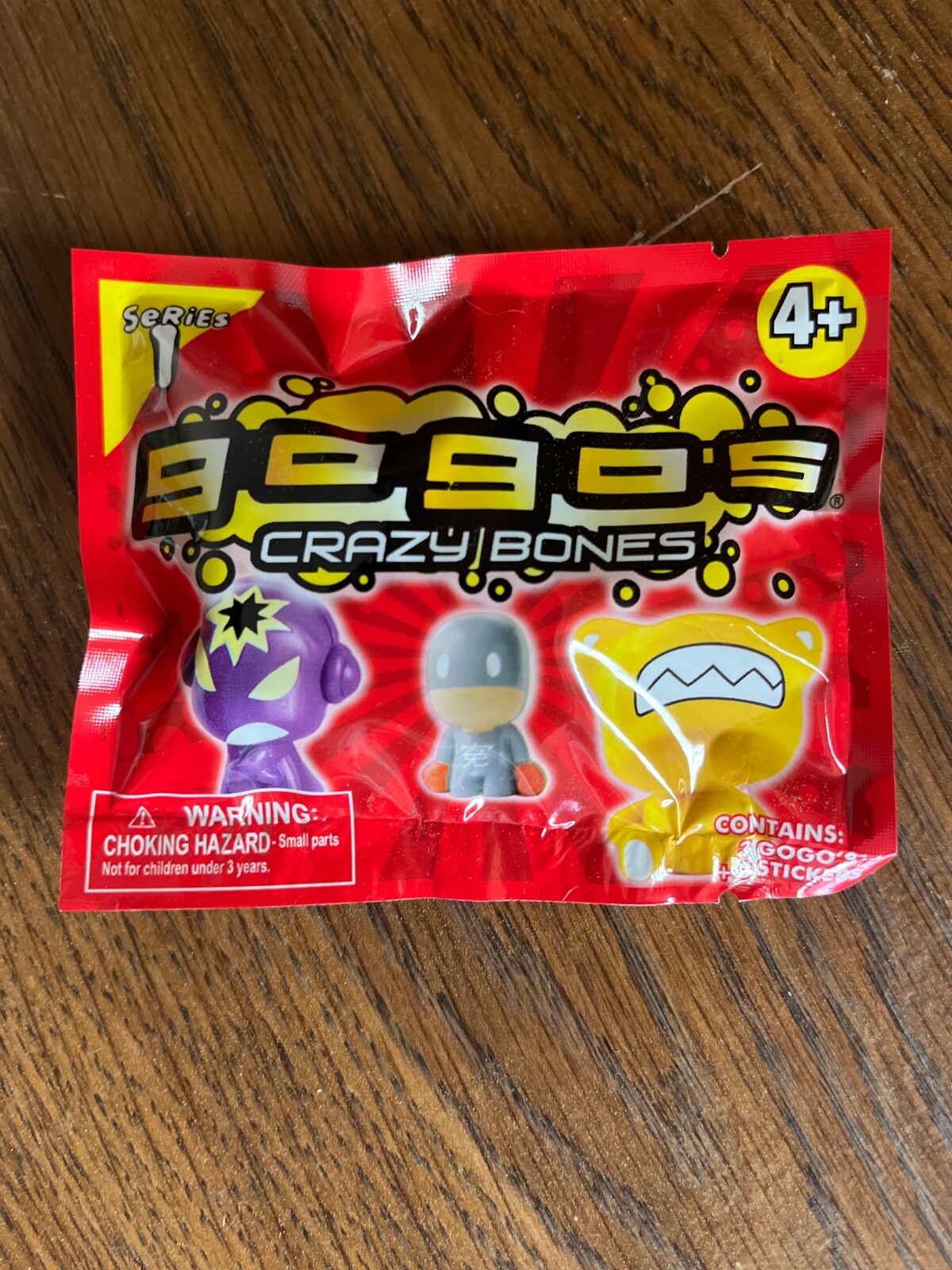 series 1 unopened gogo crazy bone packs, contains 3gogos and 3 stickers