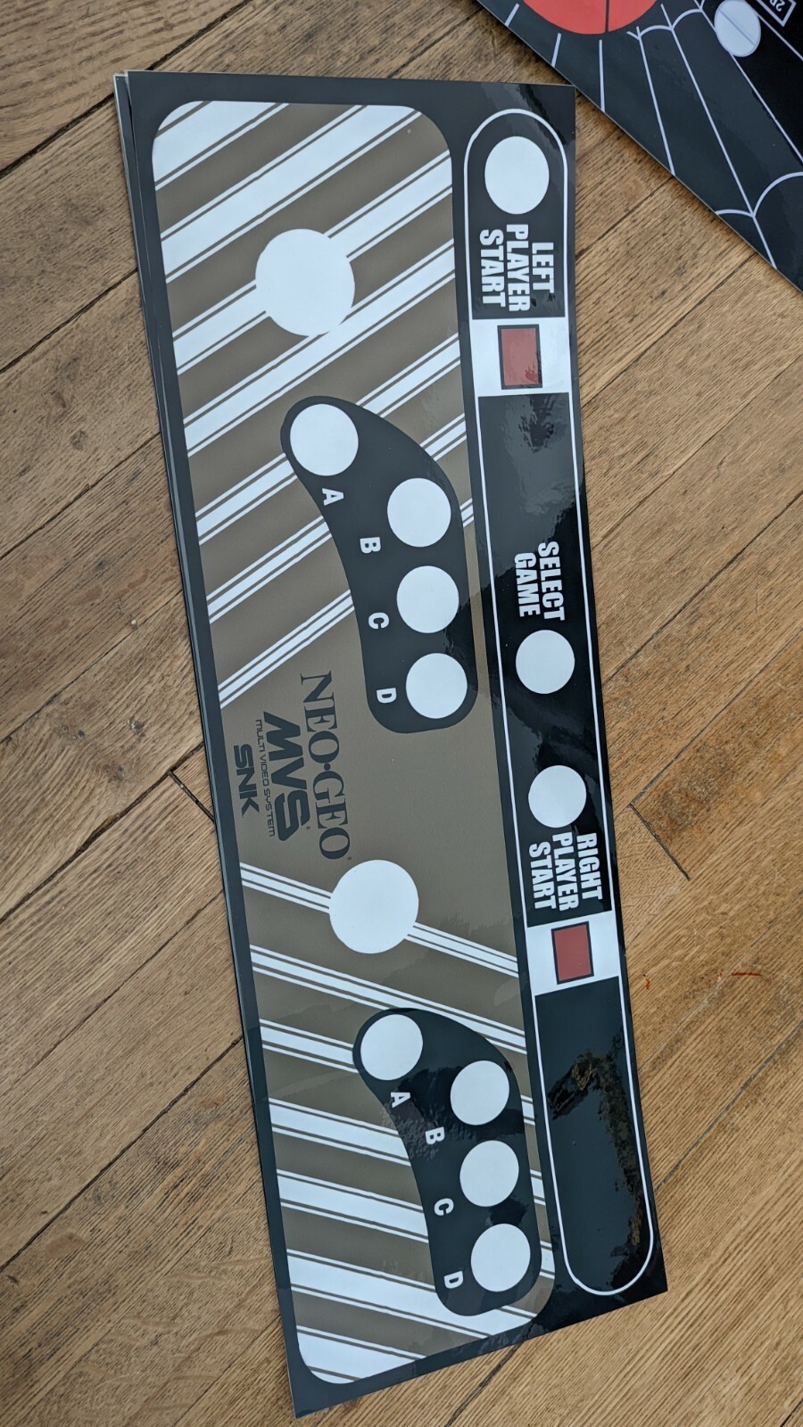 Neo Geo Arcade Control Panel Overlay vinyl  19" Goldie