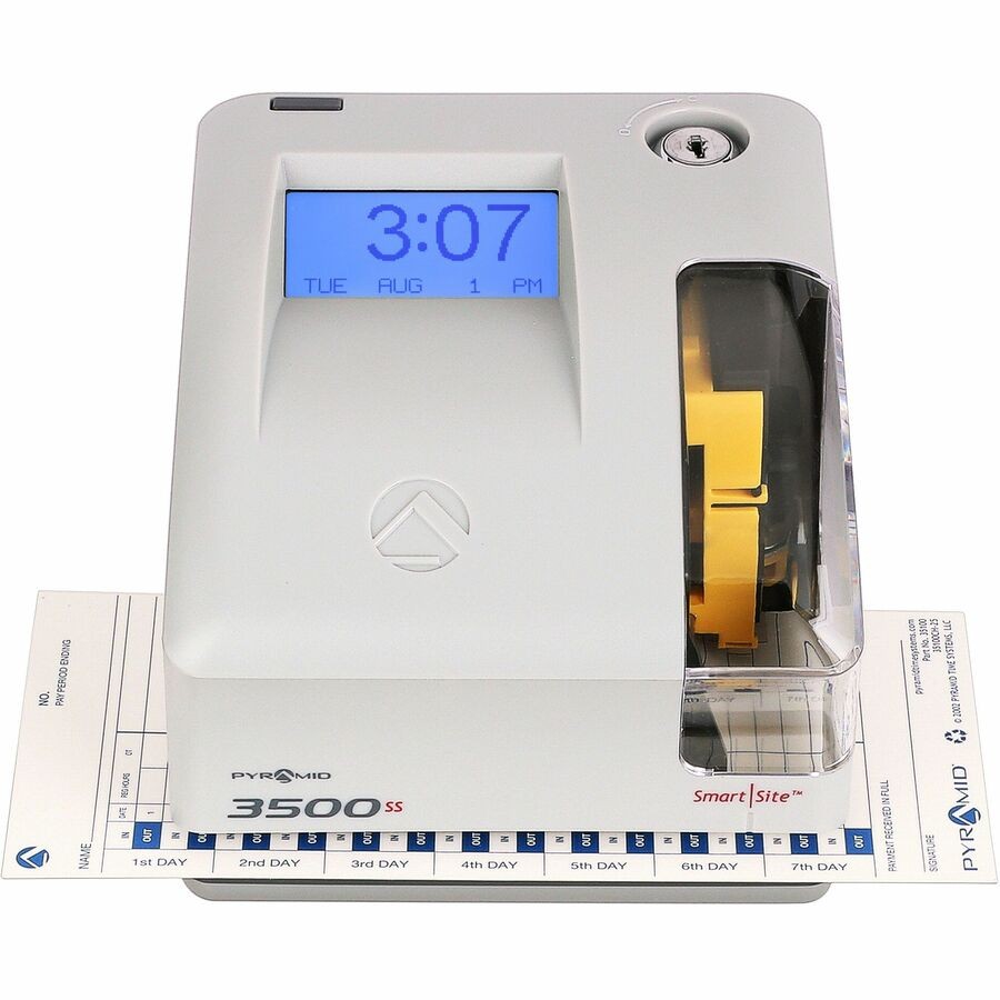 Pyramid Technologies 3500SS Time Clock & Document Stamp Light Gray