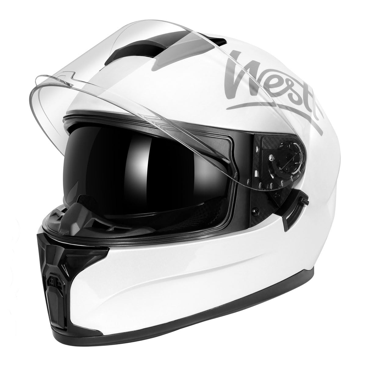 Westt Motorcycle Helmets Full Face - Street M (22.44-22.84 in), White