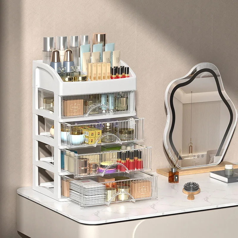 Desktop Storage Box Multi-Layer Cosmetics Organizer Drawer Jewelry Box Makeup Or