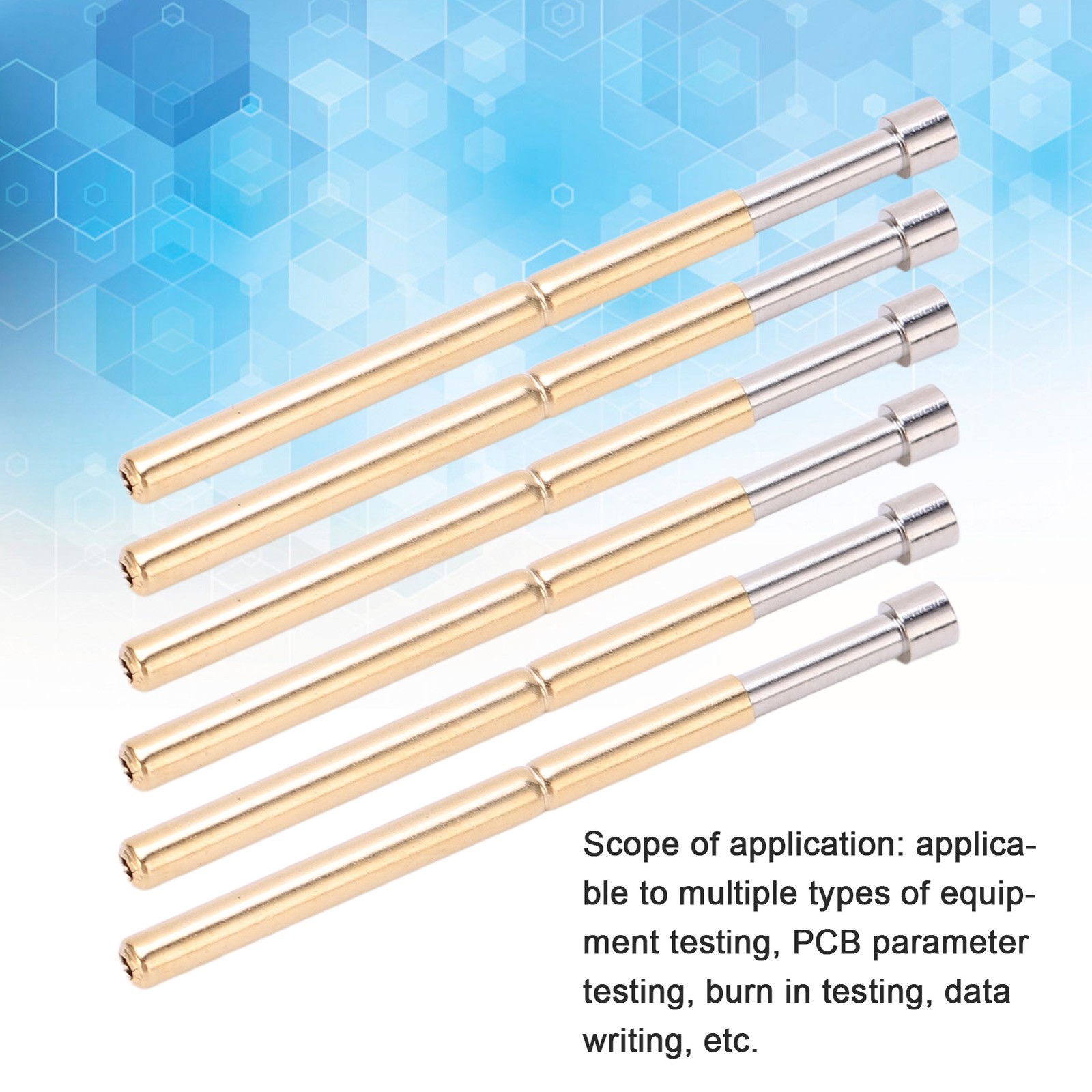 100pcs Spring Test Pogo Pin Concave Head Type Brass Material 2.02mm/0.1in