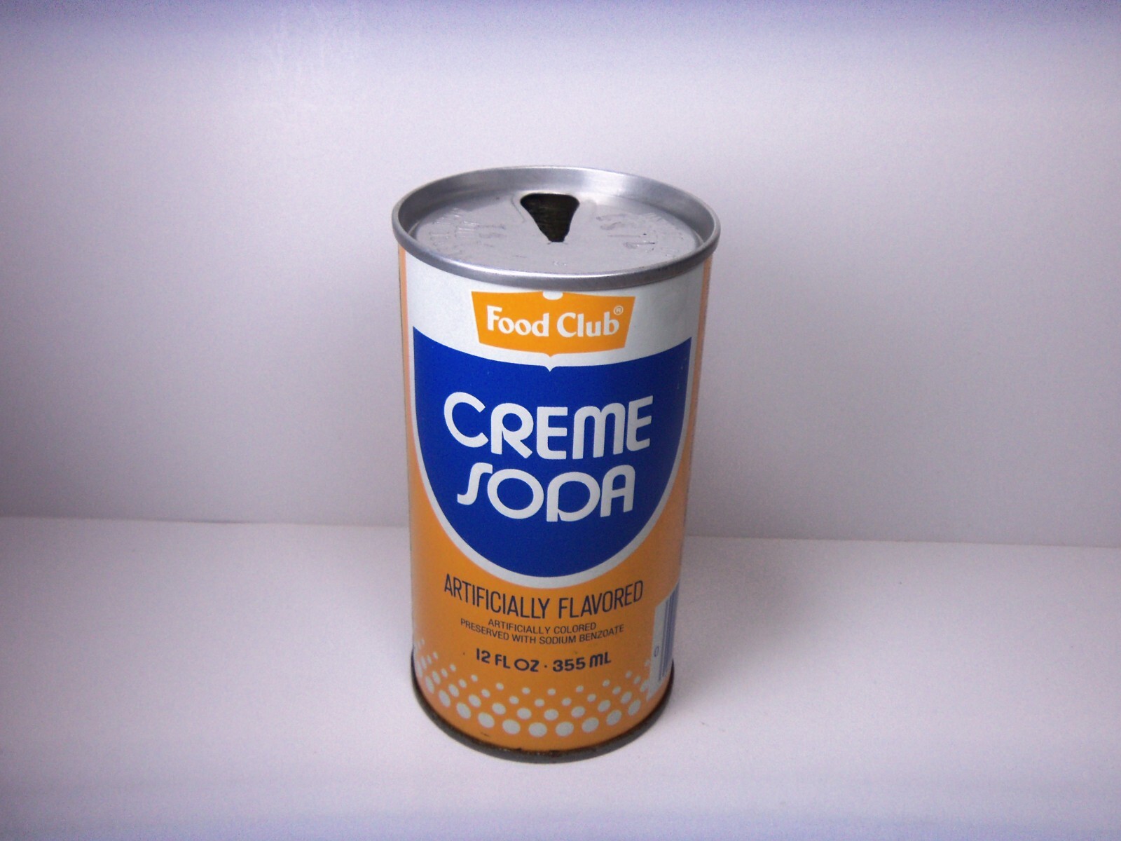 FOOD CLUB CREAM SODA  VINTAGE   12oz STEEL CAN  SKOKIE, ILLINOIS
