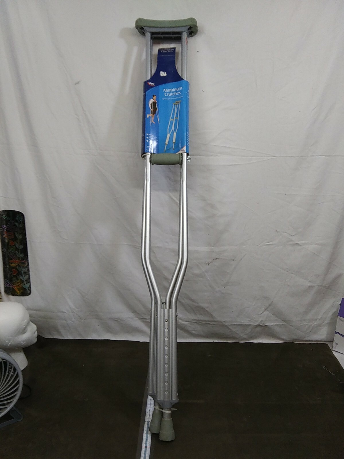 Carex Push Button Aluminum Crutch, Tall. New